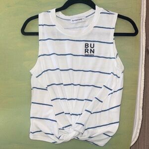 Burn Boot Camp twist front Striped Crop Top